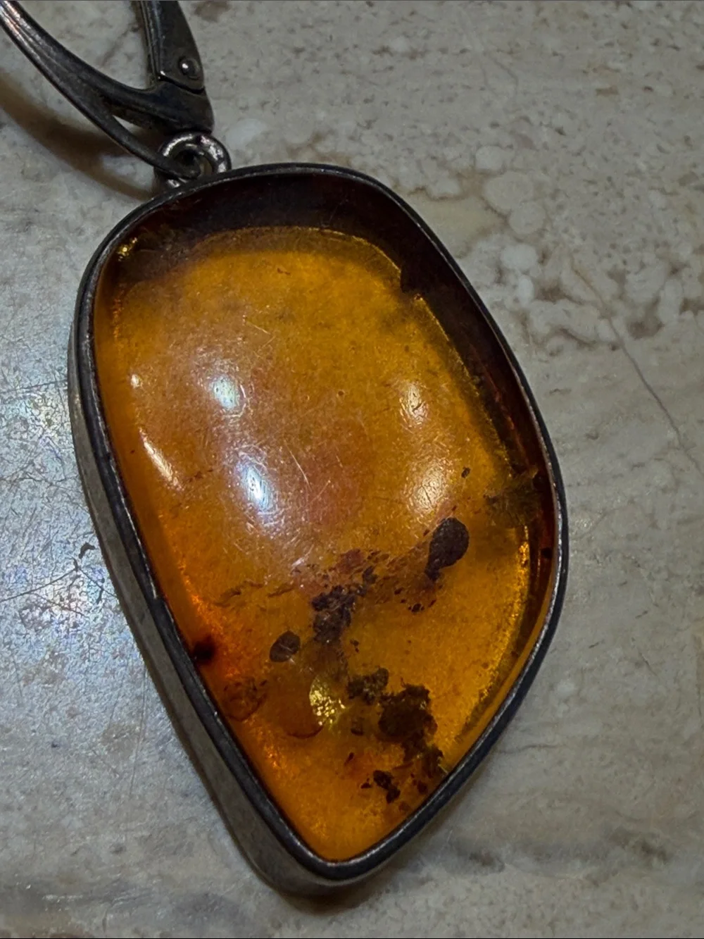 .925 Lever Back Amber Earrings